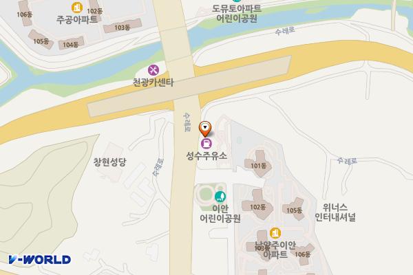 화도성수주유소 위치 지도 — 경기도 남양주시 화도읍 수레로 1186