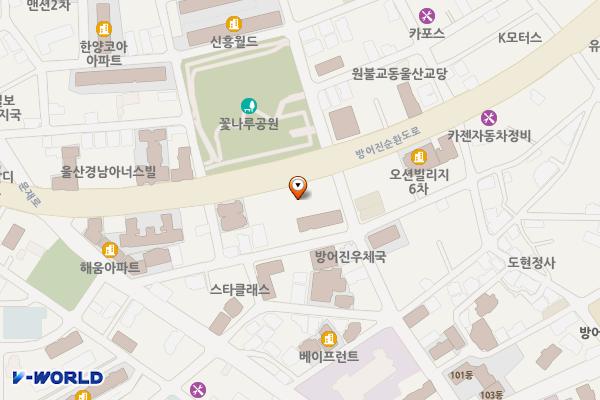 아카데미주유소 위치 지도 — 울산광역시 동구 방어진순환도로 486