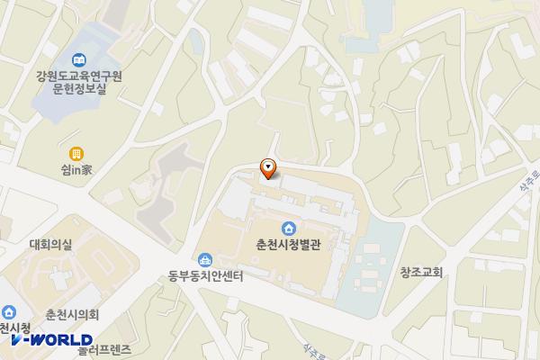춘천시청 별관 위치 지도 — 강원특별자치도 춘천시 삭주로 3