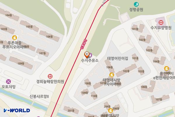 경일석유(주)수지제2주유소 위치 지도 — 경기도 용인시 수지구 수지로 164