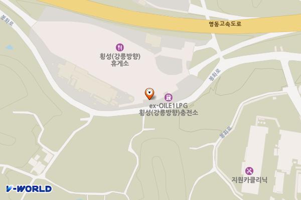 횡성휴게소 (강릉방향) E-pit 위치 지도 — 강원특별자치도 횡성군 안흥면 영동고속도로 154-2