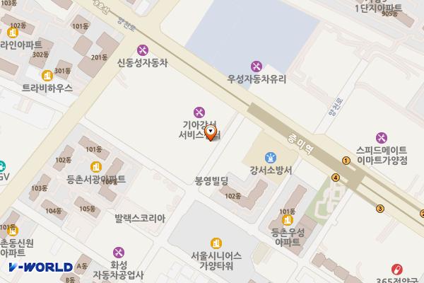 기아 강서플래그십스토어 E-pit 위치 지도 — 서울특별시 강서구 양천로 542