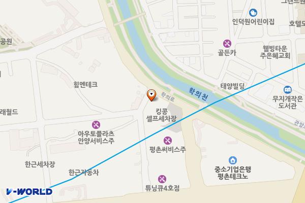 관양2동 공업부지 노외 주차장 위치 지도 — 경기도 안양시 동안구 시민대로383번길 38