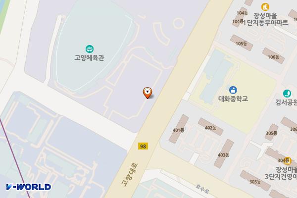 고양 체육관 E-pit 위치 지도 — 경기도 고양시 일산서구 중앙로 1601
