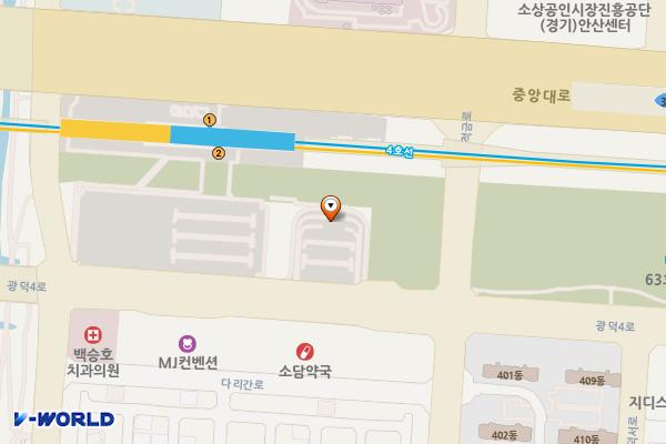 안산 고잔역 E-pit 위치 지도 — 경기도 안산시 단원구 광덕4로 107