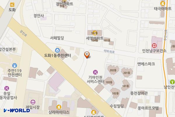 기아 인천플래그십스토어 E-pit 위치 지도 — 인천광역시 미추홀구 경인로 309
