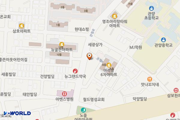 관양시장노상 주차장 위치 지도 — 경기도 안양시 동안구 관평로 324