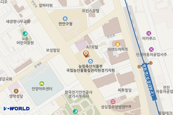 안양8동 지하 주차장 위치 지도 — 경기도 안양시 만안구 안양동 1287-6