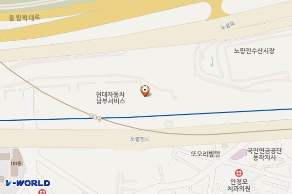 현대 남부하이테크센터 E-pit 위치 지도 — 서울특별시 동작구 노량진로 53