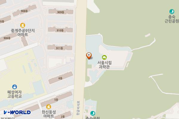 서울시립과학관 위치 지도 — 서울특별시 노원구 한글비석로