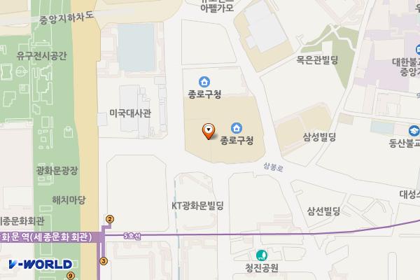 종로구청 위치 지도 — 서울특별시 종로구 삼봉로 43