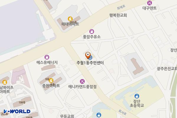 남구_주월1동주민센터 위치 지도 — 전남광주통합특별시 남구 회서로21번가길 13