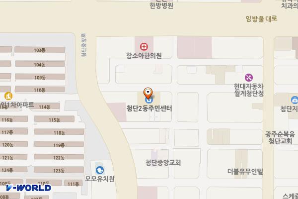 광산구_첨단2동주민센터 위치 지도 — 전남광주통합특별시 광산구 첨단중앙로124번길 24