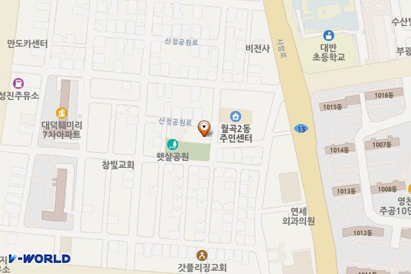 광산구_월곡2동주민센터 위치 지도 — 전남광주통합특별시 광산구 산정공원로72번길 21-12
