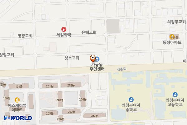 의정부시_가능1동주민센터 위치 지도 — 경기도 의정부시 신촌로 35