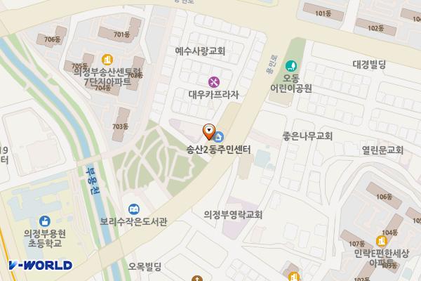 의정부시_송산2동행정복지센터 위치 지도 — 경기도 의정부시 용민로 115 