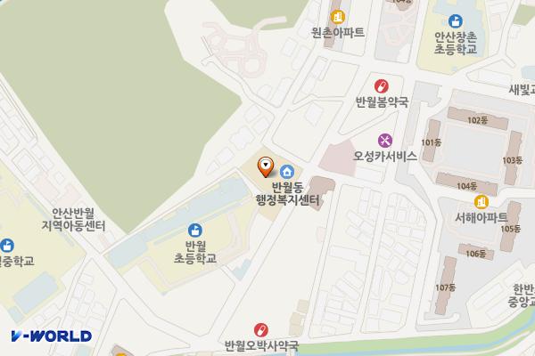 안산시_반월동행정복지센터 위치 지도 — 경기도 안산시 상록구 건건로 51