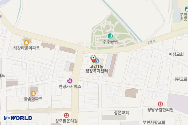 부천시_고강1주민지원센터 위치 지도 — 경기도 부천시 고강로72번길 8