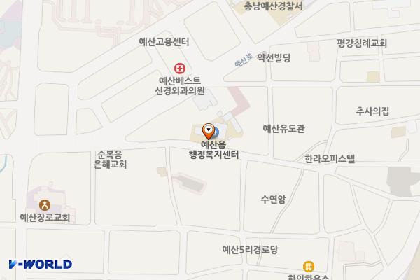 예산군_예산읍행정복지센터 위치 지도 — 충청남도 예산군 예산읍 예산로 176번길 15