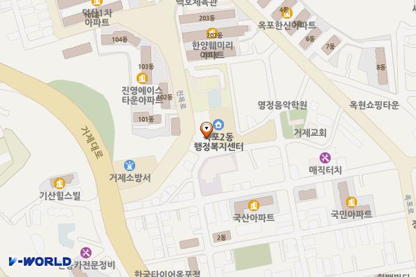 거제시_옥포2동행정복지센터 위치 지도 — 경상남도 거제시 옥포로 25길 20