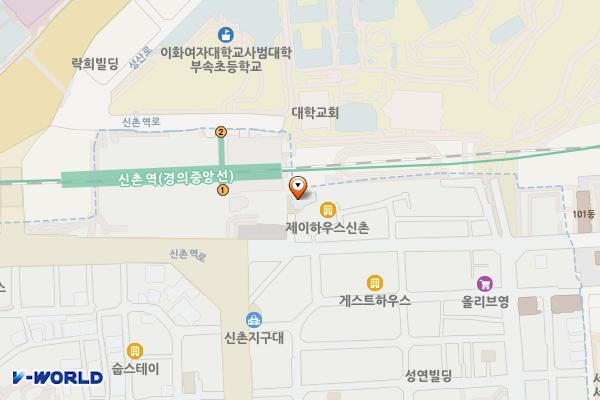 서대문구_신촌동주민센터 위치 지도 — 서울특별시 서대문구 이화여대길 92-8 (대현동, 신촌동주민센터)