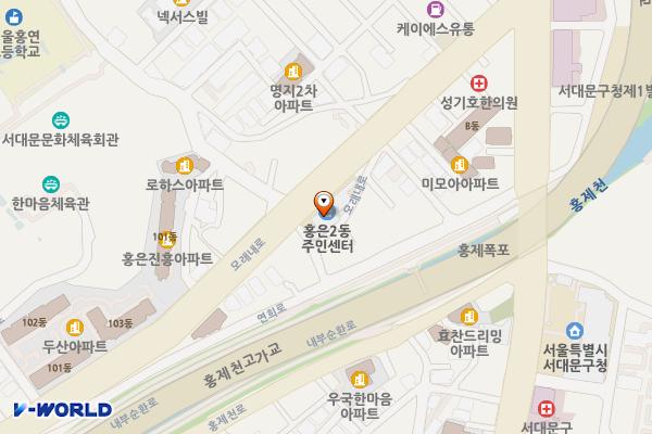 서대문구_홍은2동주민센터 위치 지도 — 서울특별시 서대문구 모래내로 334 (홍은동, 홍은2동주민센터)