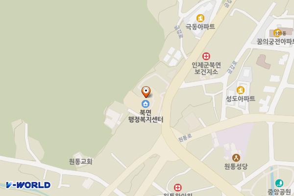 인제군_북면사무소 위치 지도 — 강원특별자치도 인제군 북면 금강로 55