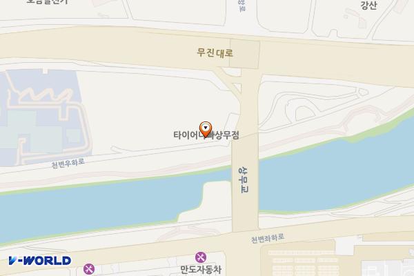 타이어나라 상무점 위치 지도 — 전남광주통합특별시 서구 천변우하로 221