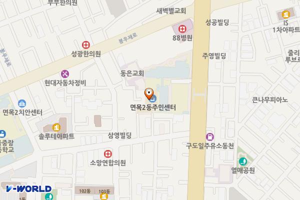 중랑구_면목2동주민센터 위치 지도 — 서울특별시 중랑구 동일로101길 20-15
