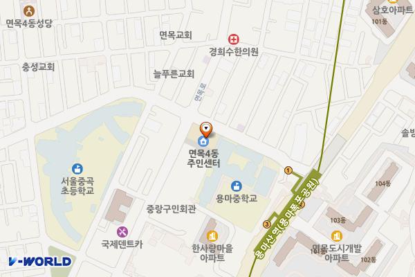 중랑구_면목4동주민센터 위치 지도 — 서울특별시 중랑구 면목로 246