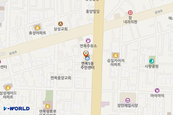중랑구_면목5동주민센터 위치 지도 — 서울특별시 중랑구 동일로 619