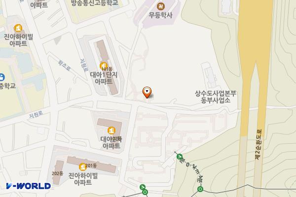 광주 상수도동부사업소 위치 지도 — 전남광주통합특별시 동구 지원로 41
