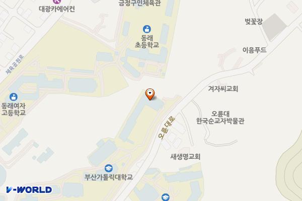 부산가톨릭대학교 위치 지도 — 부산광역시 금정구 오륜대로 57