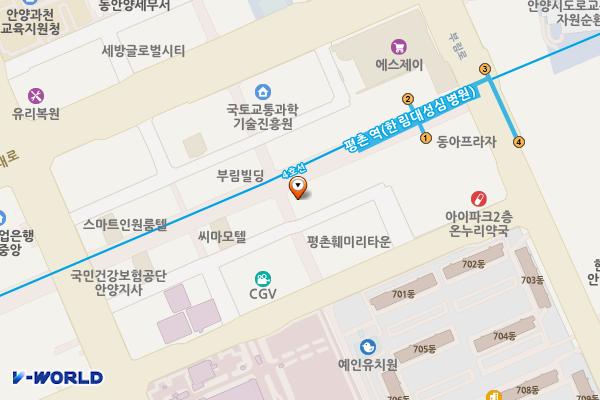 평촌역노상 주차장 위치 지도 — 경기도 안양시 동안구 관평로182번길 42