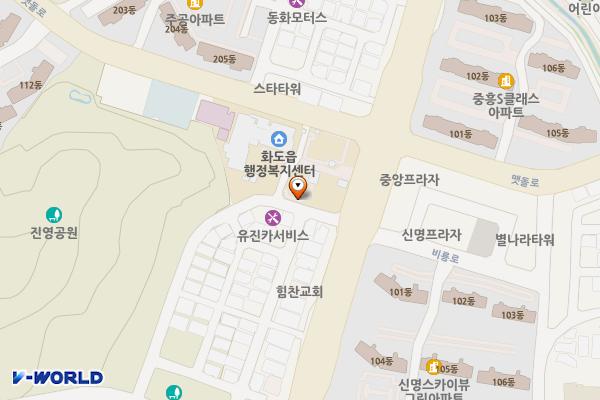 화도수동행정복지센터 위치 지도 — 경기도 남양주시 화도읍 비룡로 59