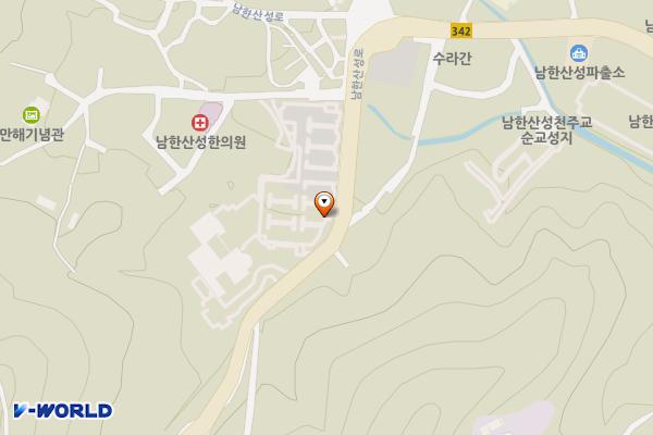 남한산성 남문주차장 위치 지도 — 경기도 광주시 남한산성면 산성리 1050-1