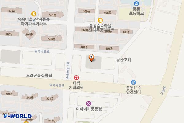 풍동제3공영주차장 위치 지도 — 경기도 고양시 일산동구 숲속마을로 14-7