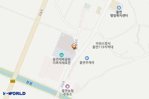 율면실내체육관 위치 지도 — 경기도 이천시 율면 고당로 109-9