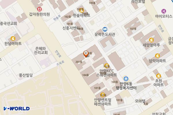 안양6동2 노외 주차장 위치 지도 — 경기도 안양시 만안구 안양로 186