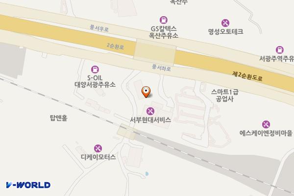 현대서부서비스(주) 위치 지도 — 전남광주통합특별시 서구 풍서좌로 247