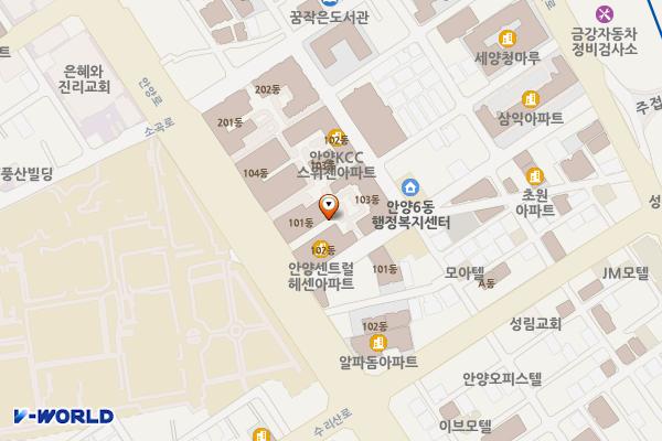 안양6동1 노외 주차장 위치 지도 — 경기도 안양시 만안구 안양로 174