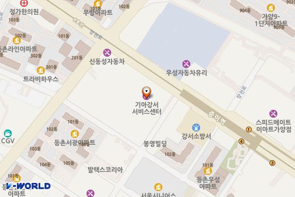 기아자동차 강서서비스센터 위치 지도 — 서울특별시 강서구 양천로 542