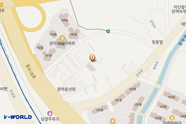 한마음선원뒤 주차장 위치 지도 — 경기도 안양시 만안구 경수대로1290번길 30-14