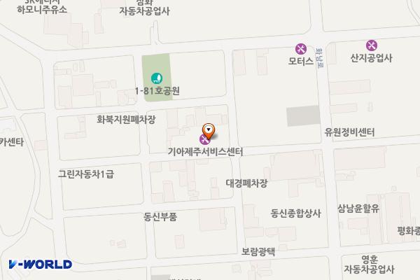 기아자동차 제주서비스센터 위치 지도 — 제주특별자치도 제주시 선반로6길 12