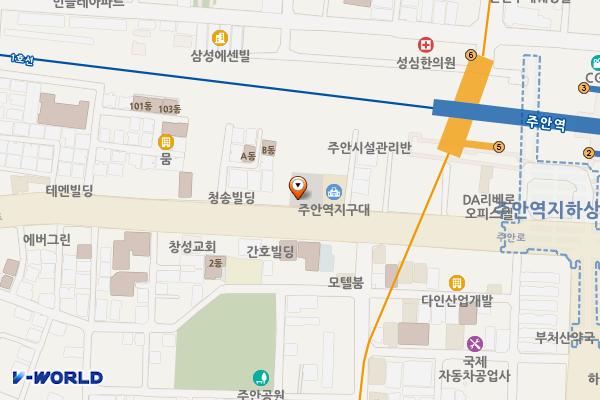 주안1동 제1노외주차장 위치 지도 — 인천광역시 미추홀구 주안로 69