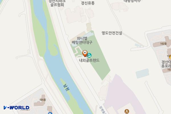 내외골프랜드 위치 지도 — 경상북도 경산시 강변동로 378