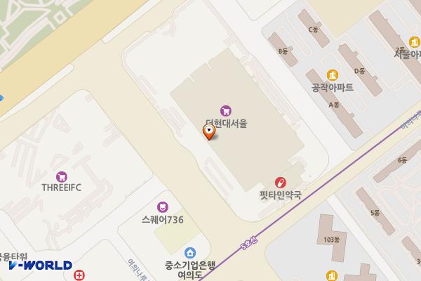 더현대 서울 위치 지도 — 서울특별시 영등포구 여의대로 108