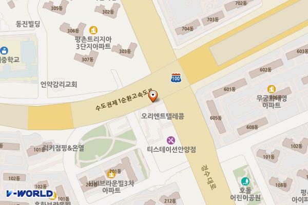신기사거리 옆 주차장 위치 지도 — 경기도 안양시 동안구 호계동 938