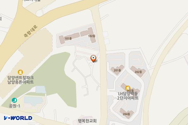 백동1지구공영주차장 위치 지도 — 전남광주통합특별시 담양군 담양읍 백동리 243-3