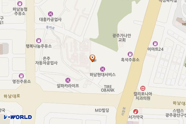 쉐보레서광주서비스센터 위치 지도 — 전남광주통합특별시 광산구 하남대로 127-12